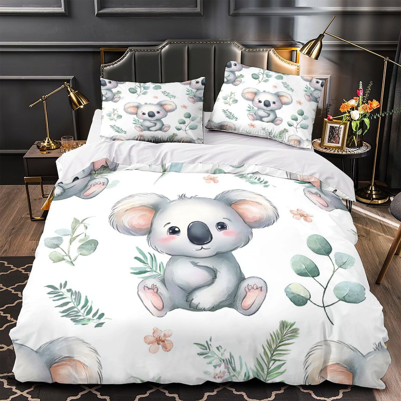 Parure de lit koala aquarelle mignonne pour offrir douceur et douceur aux nuits de votre fille