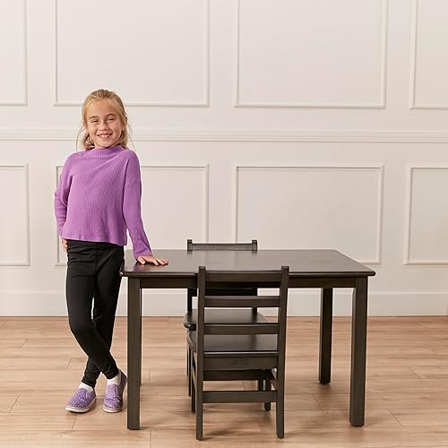 Miniatura 9 de ECR4Kids Juego de mesa y silla rectangular de madera dura de 24 x 36 pulgadas, altura de asiento de 12 pulgadas, muebles para niños, gris lavado