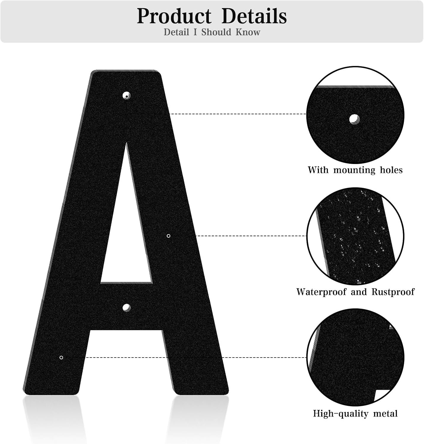Black Modern Address Numbers, Outdoor Mailbox Numbers, Metal House Numbers and Letters, for House, Office, Apartment, Farms, Garages Decoration Signs(3" 5)