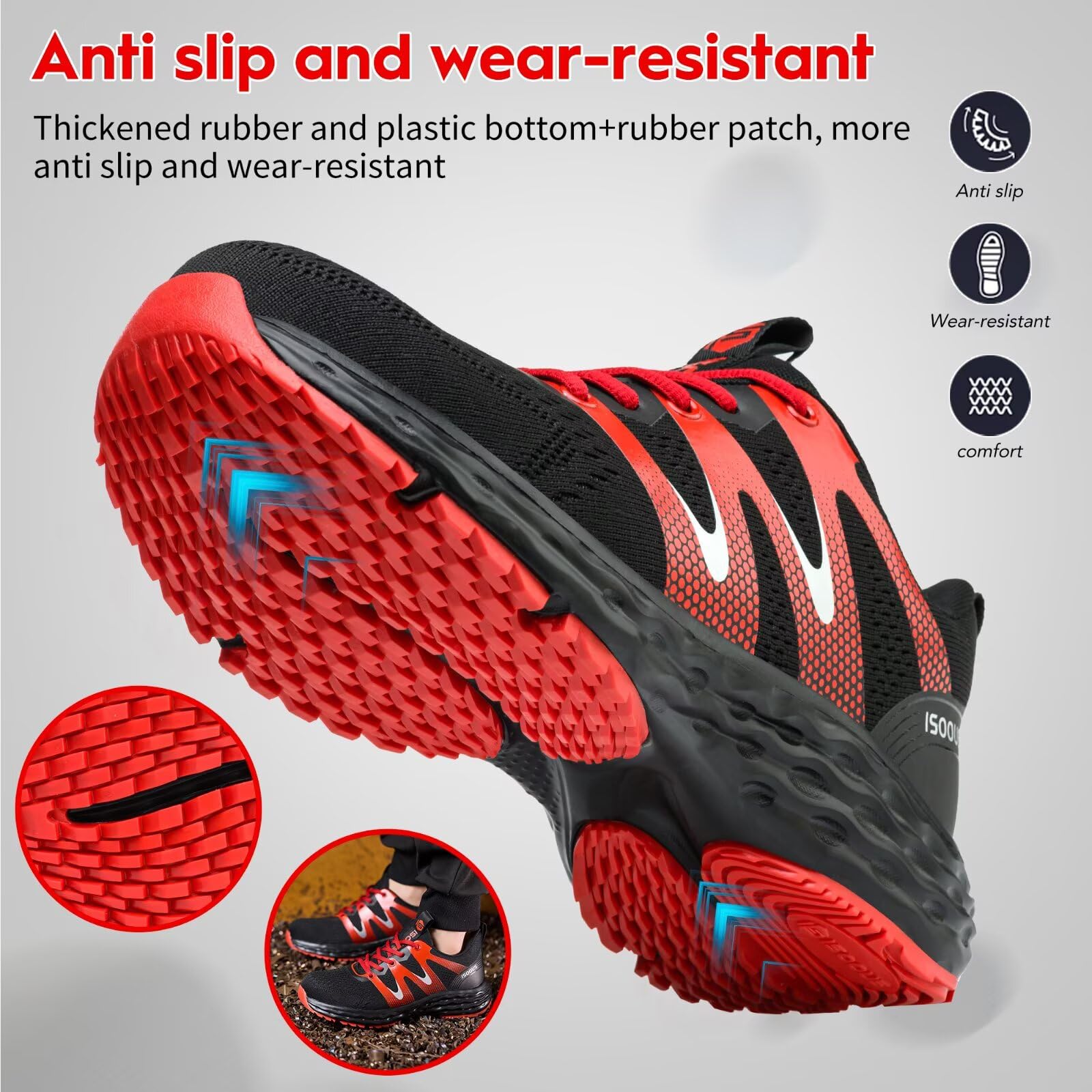 Scarpe Antinfortunistiche Uomo Donna Leggere Scarpe da Lavoro Comode Scarpe Sicurezza con Punta in Acciaio Traspiranti