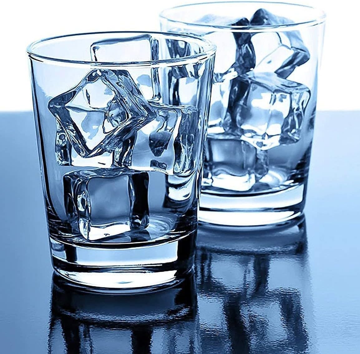 DomeStar Clear Fake Ice Cubes, 100 PCS 1.0"(25mm) Plastic Ice Cubes Acrylic Clear Ice Rock Diamond Crystals Square Fake Ice Cubes Display for Home Decoration Wedding Centerpiece Vase Fillers