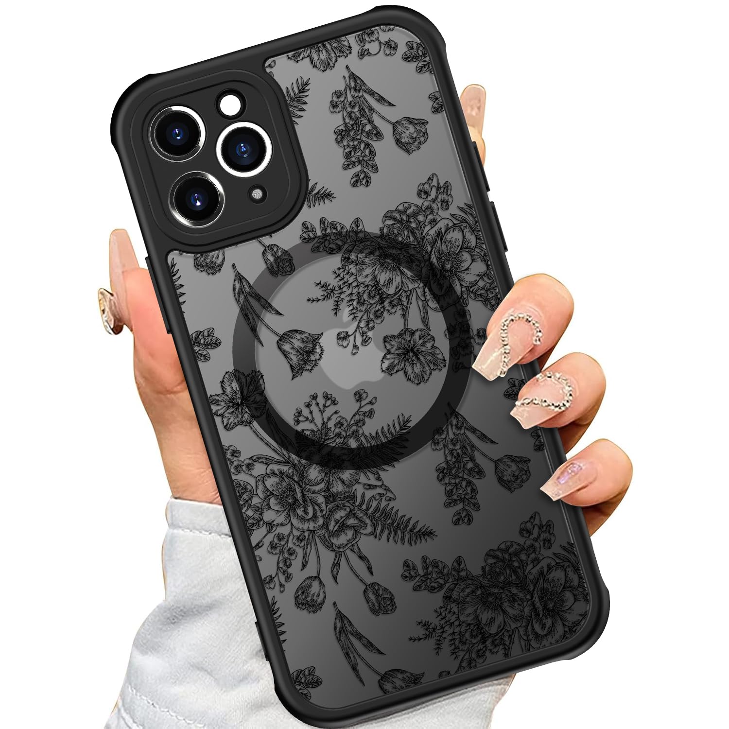 Coque iPhone 11 Pro motif fleurs cadeau idéal filles avec verre privé