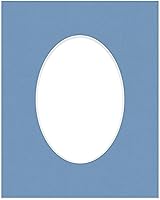 Vista 357 de CountryArtHouse Marco ovalado verde cazador de 5 x 7 pulgadas, sin ácidos, con núcleo blanco, corte biselado para fotos de 4 x 6, se adapta a marcos