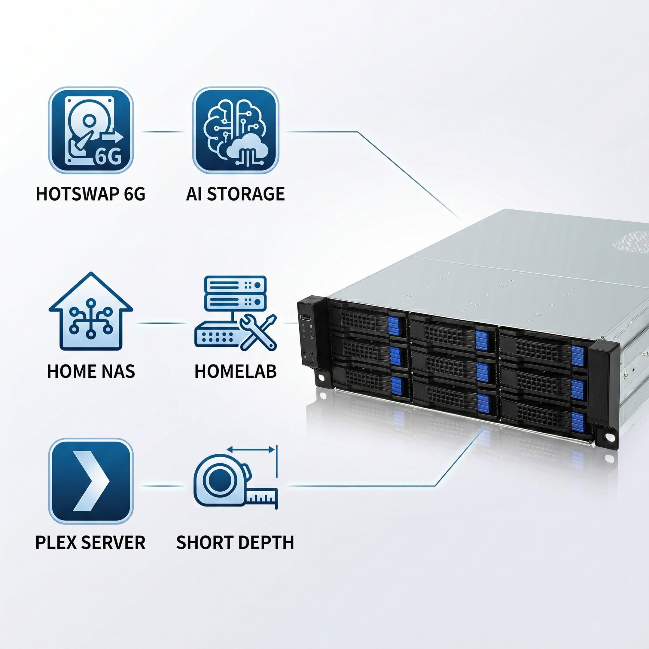 Amazon.co.jp: RackChoice M-ATX/Mini-ITX 2U ラックマウント 奥行21.5