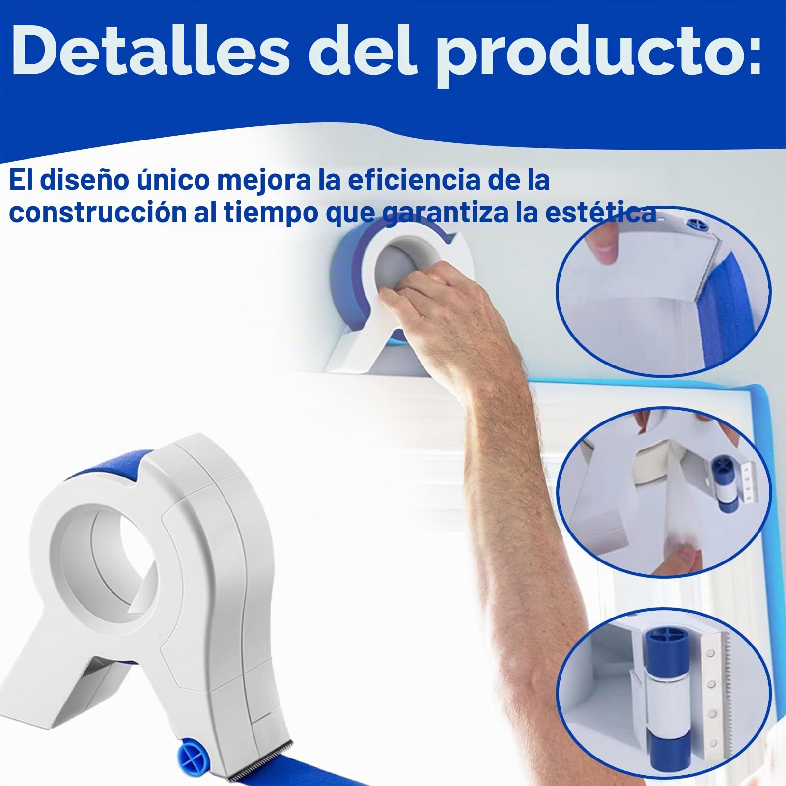Masking Master - Aplicador de cinta de pintor, cinta adhesiva premontada, adecuado para molduras, suelos, ventanas y marcos de puertas