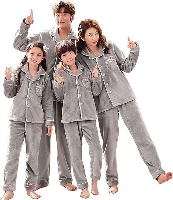 Amazon Abcy 家族パジャマ 柔らか部屋着 上下セット カップル パジャマ カーディガン 冬フランネル ルームウェア 子供用 防寒パジャマ メンズパジャマ レディースパジャマ パジャマ ルームウェアセット 通販