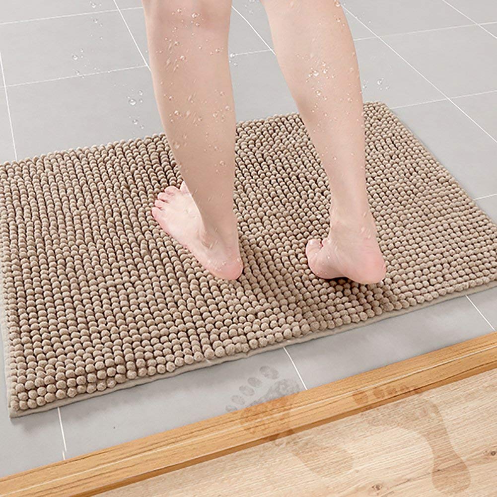 Tappeto da Bagno Peluche, ciniglia Tappeto Assorbente Accogliente Confortevole Microfibra Antiscivolo Tappeto-caffè 50x80 cm (20x31 Pollici)