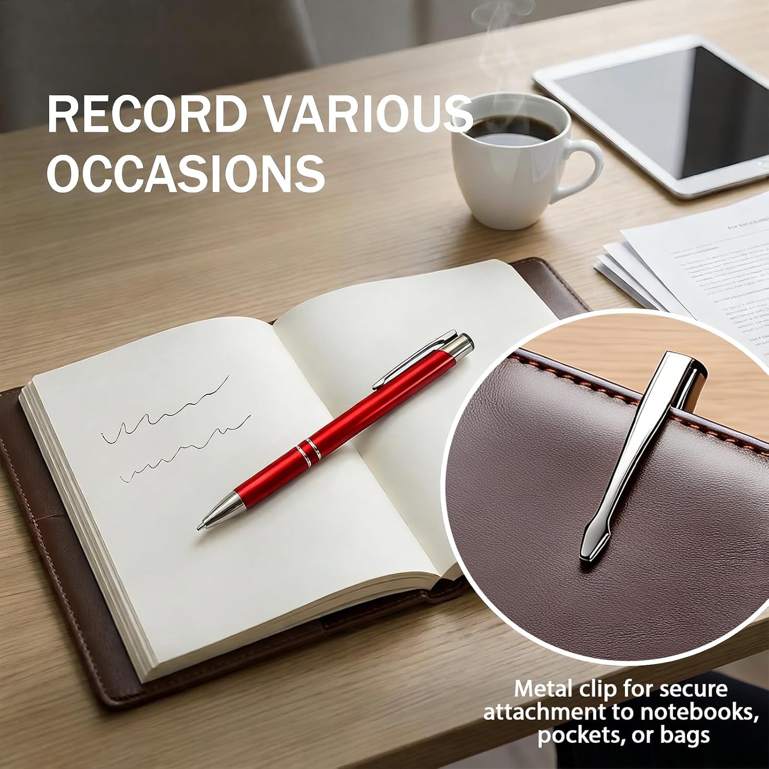 Personalized Pens - Click action - Custom - Black writing - Printed Name pens - Engraved with Your Logo or Message - FREE PERSONALIZATION - 50 Pens