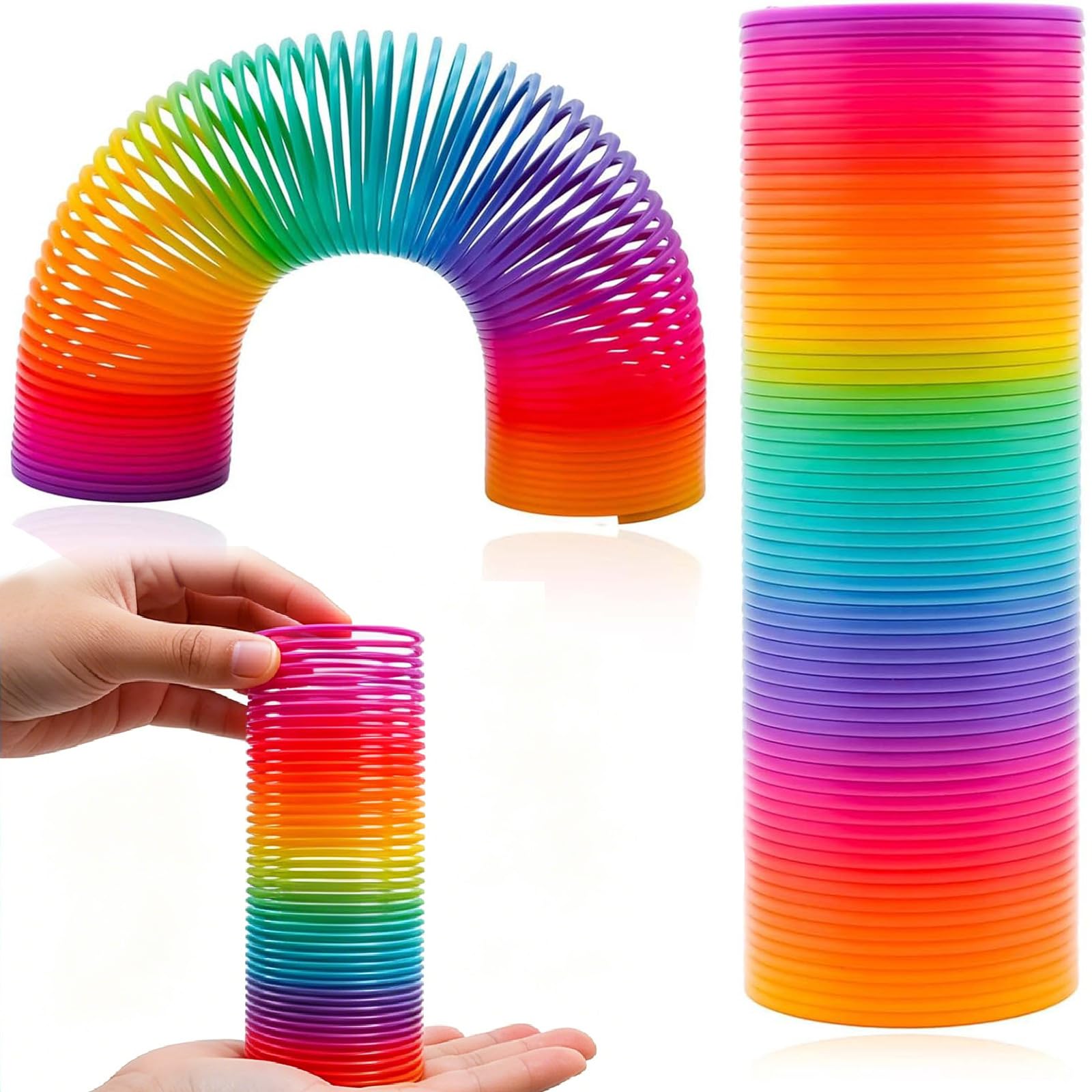 Magic Rainbow Spring Toy, Large Slinky Coil Sensory Fidget Toy, Colourful Stretchy Bouncing Fidget Toy Ideal Kids Parties Gifts Party Bags Prizes, Perfect Sensory Toys for Autistic Children (1pc) โ image 1
