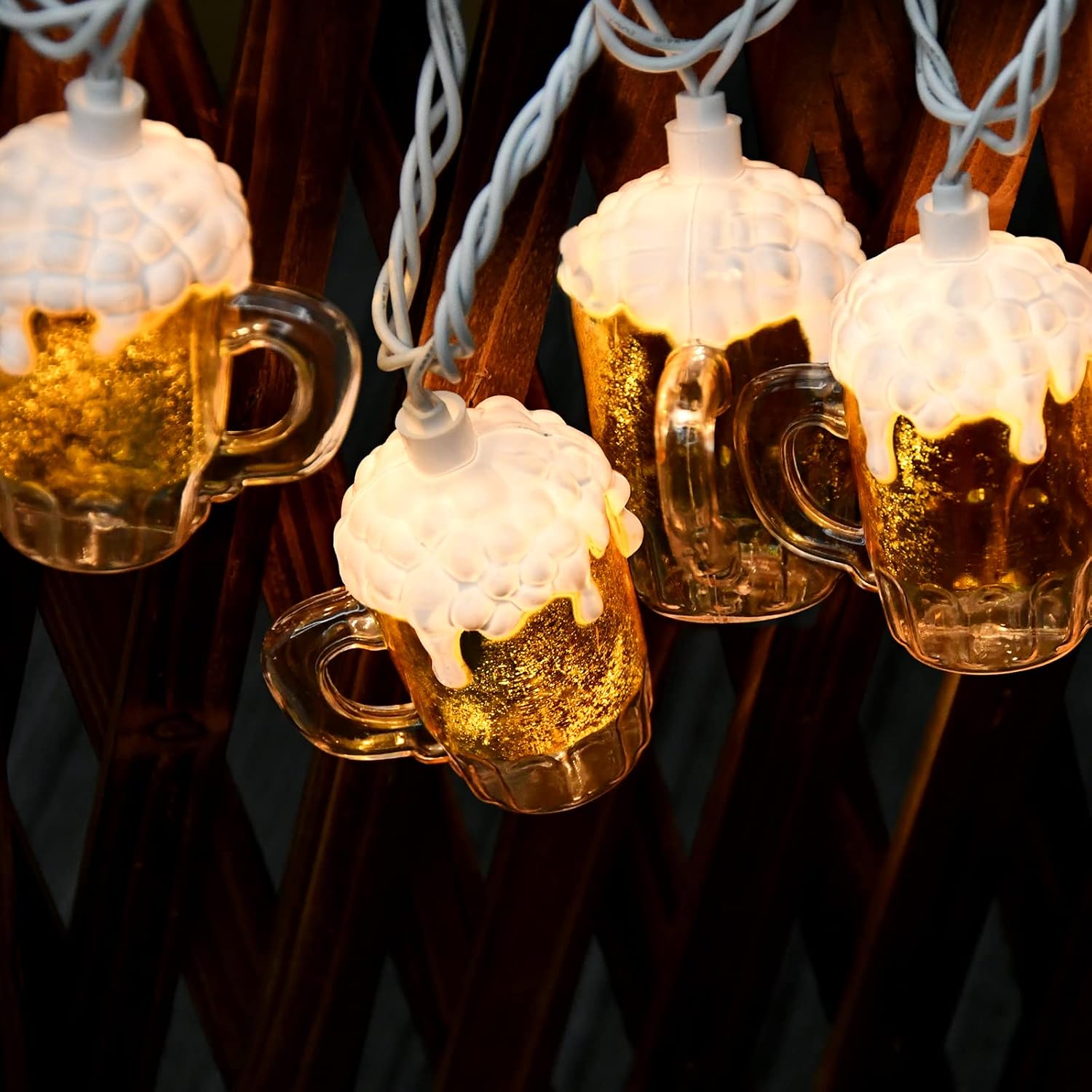 Pallerina Beer String Lights St Patrick's Day Decor 8.5Ft Beer Mug String Lights with 10 Beer Mug Lights, Fairy Light, Beer Party Decoration Lights for Bar Birthday Bedroom Summer Club