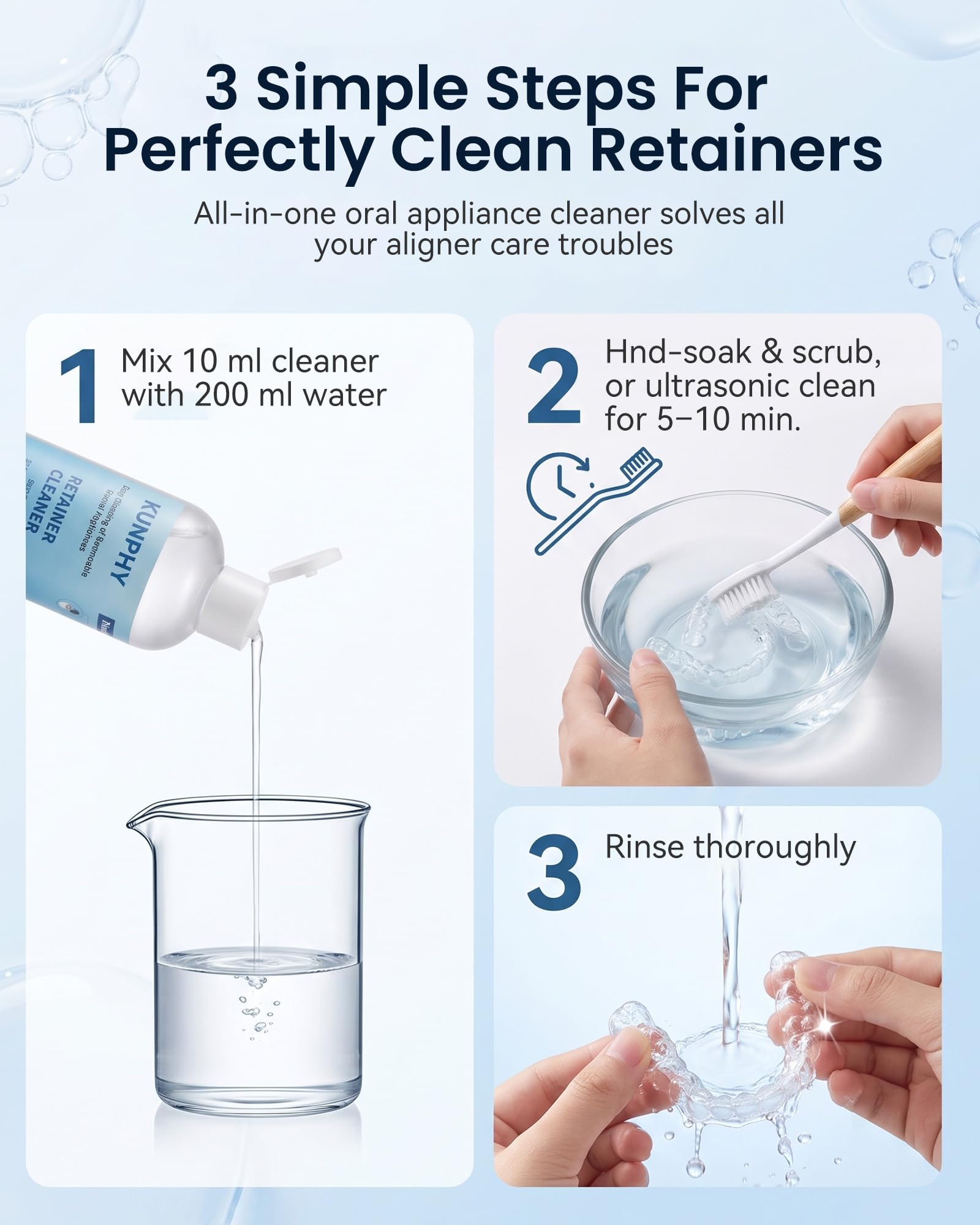 Ultrasonic Retainer Cleaner - Denture & Aligners -8