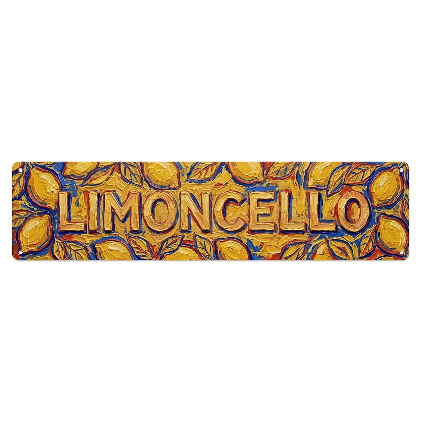 Vintage Limoncello Impasto Relief Bar Metal Tin Sign Plaque Wall Decor for Cafe, Club, Garden Metal Poster 4x16Inch