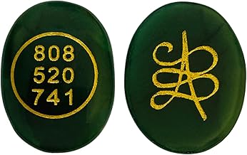 SOLAVA Zibu Coin Original Green Aventurine Stone-Green Jade Crystal Stone Pre-Energized For Good Luck Prosperity And Positivity In Money Love And Relationship- 808 520 741 Zebu Coin