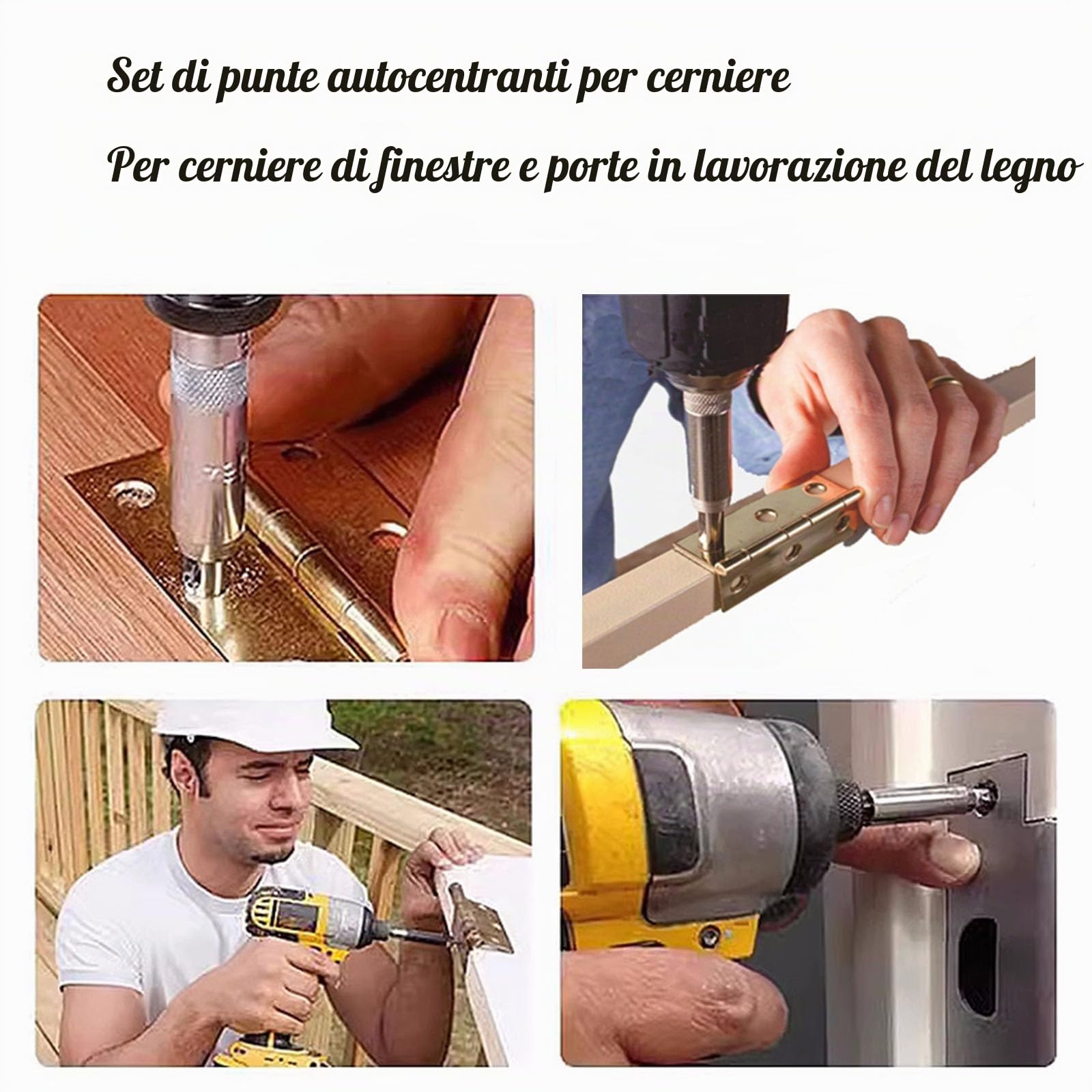 Set di 22 punte autocentranti per trapano, punte VIX con codolo esagonale da 1/4", 5/64-1/4" a cambio rapido per cerniera centrale, chiavi esagonali per la lavorazione del legno, metallo
