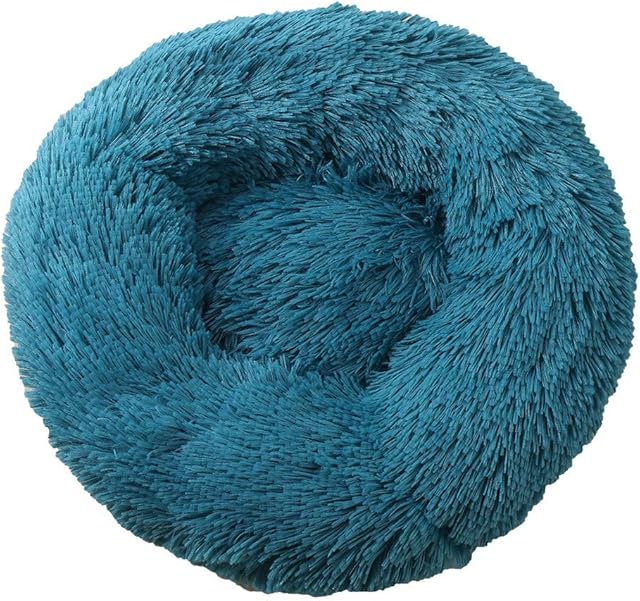 SYLC Donut Pet Bed, Donut Dog Bed Large, Donut Pet Bed for Cats, Pet Cave Bed, Dog Round Bed Medium, Warm Cave Nest Sleeping Bed, Luxury Cat Cushion (L(60cm),Teal)