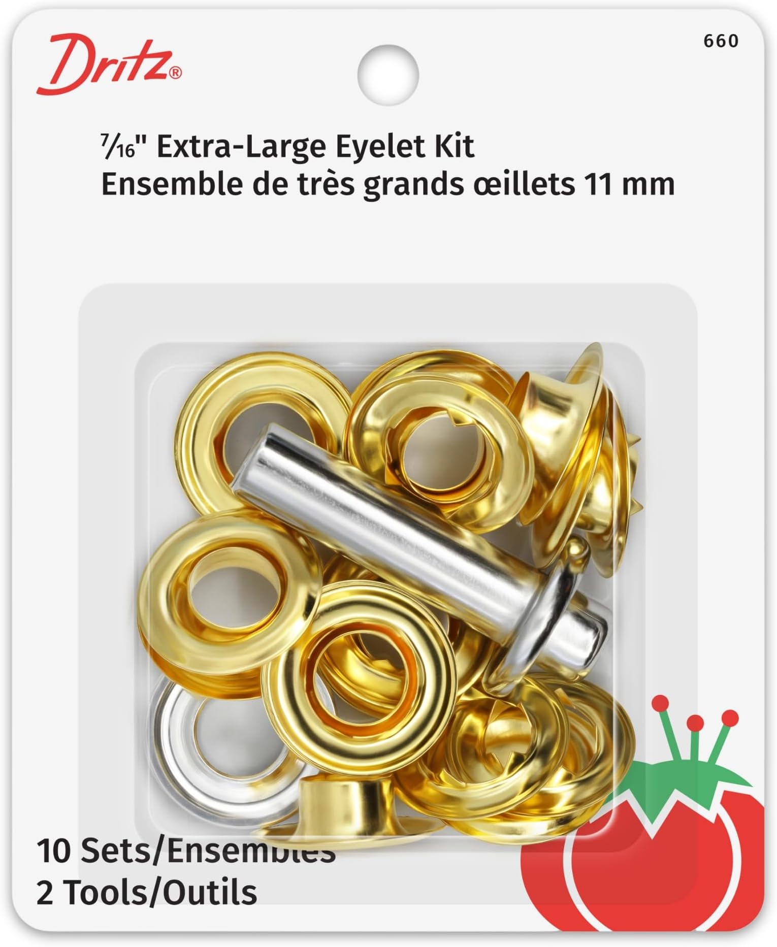 660 Extra-Large Eyelet Kit with Tool, Brass, 7/16-Inch 10-Count