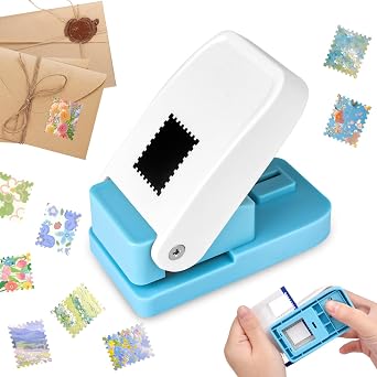 Postage Stamp Punch Rectangular, 1x0.8inch Stamp Paper Punches for Crafts | Portable Craft Punch for Paper Crafting Scrapbooking, Square Hole Punches, Diy Card Making Supplies, Birthday Gifts