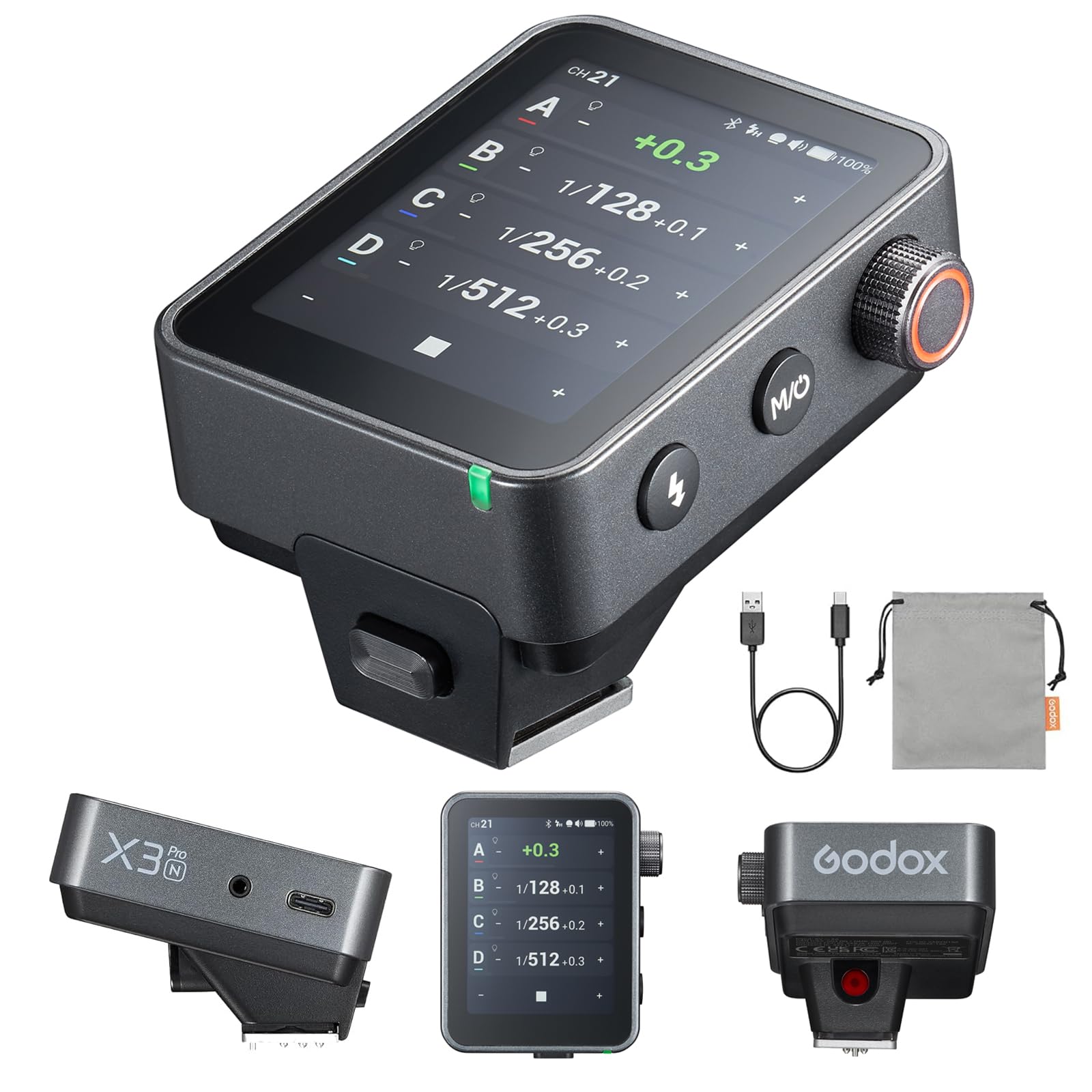 Godox X3 Pro N X3ProN X3Pro-N TTL Wireless Flash Trigger, 2.4GHz LCD Touchscreen, Bluetooth Integration & App Control, Built-in Lithium Battery, Three Shooting Modes, X3N Upgrade Version(for Nikon)