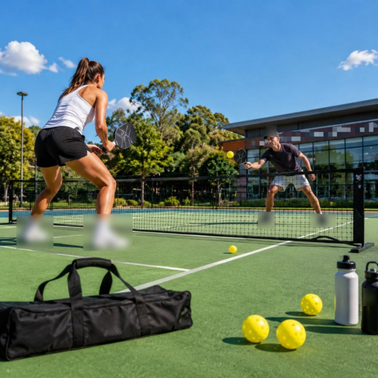Rete Pickleball Portatile Standard 6,6,7 Metri Attrezzatura Sportiva Montaggio Rapido per Gara