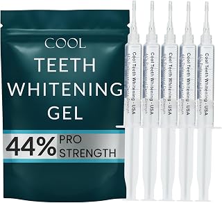 CoolTeethWhitening 44% Carbamide Peroxide Teeth Whitening Gel Kit with Trays - 50 Uses, Enamel Safe, Removes Coffee Wine Tobacco Stains