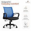 INNOWIN Mini Jazz Mesh Mid-Back Ergonomic Home Office Chair | 3-Years Limited Warranty Included | Tilting & Height Adjustable Mechanism, Heavy Duty Metal Base | Ideal for Office Work & Study (N Blue) gallery image