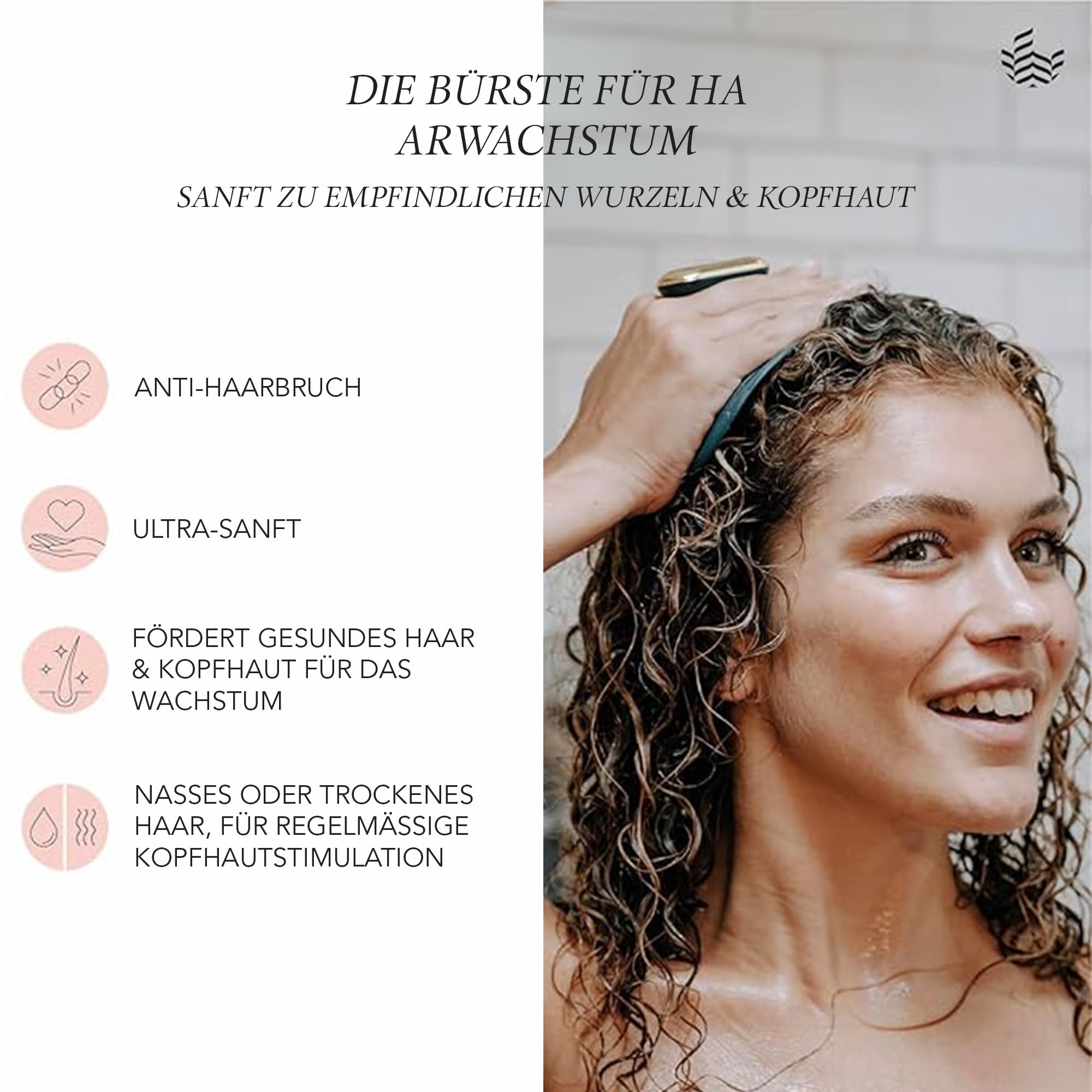 Manta Pulse Elektrischer Scalp Massager & Hair Shampoo Brush - Durchblutungs Stimulator & Kopfmassage für alle Haartypen, Kopfpeeling, für Trockene oder Nasse Haare, Sanfte Bürste für Hair Growth