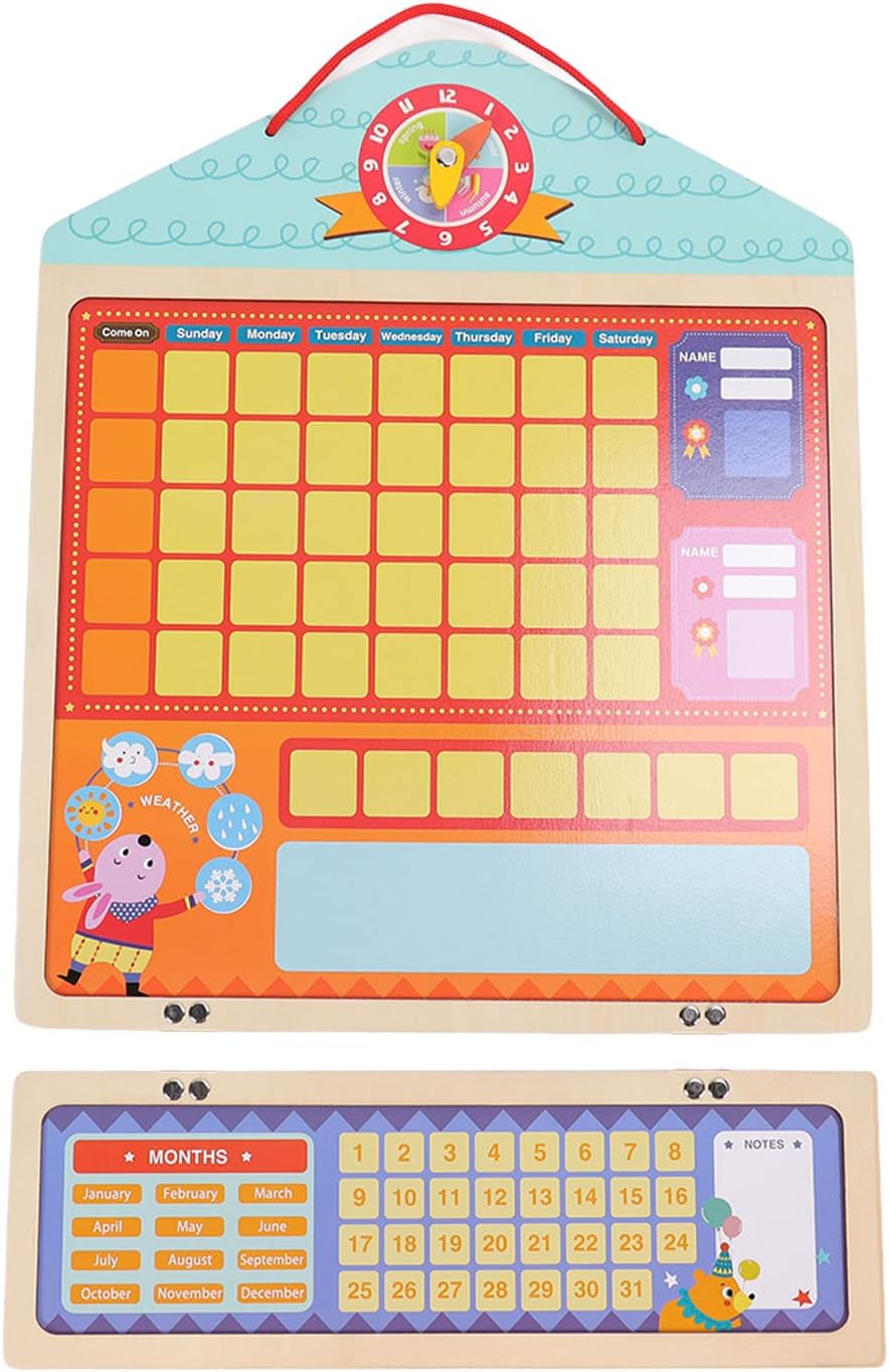 Magnetic Chore Chart, Children Magnetic Chore Chart System Responsibility Chart Repeated Erasure Waterproof Basswood Behavior Reward Chart for Kids
