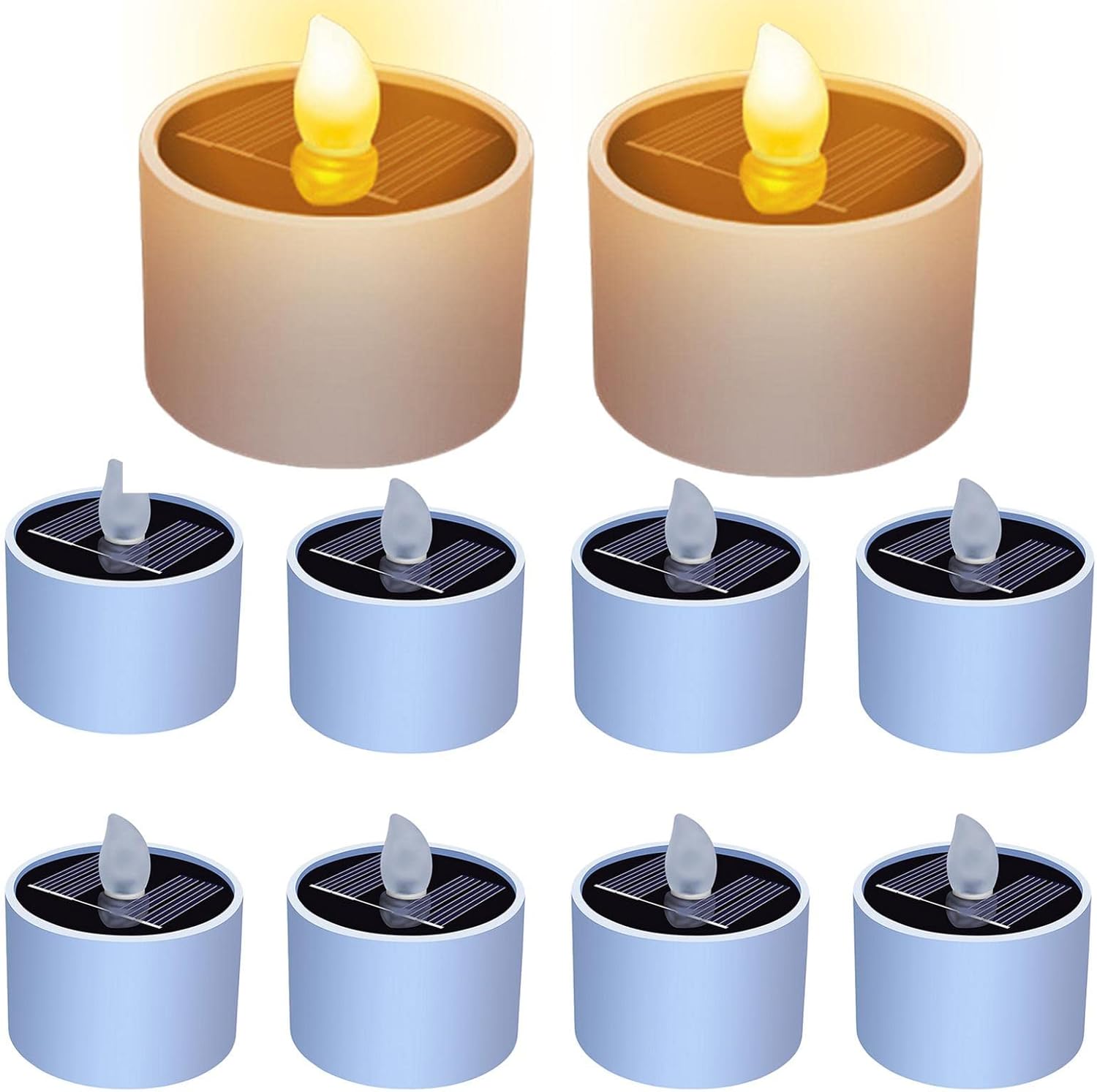 Solar Powered Tealight Candles, 2/4/6/8/10 Pack Solar Candles Outdoor
