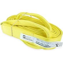 Chenango Supply 3" x 30 Nylon Lifting Web Sling USA Made, 12,300 lb Vertical, 9,900 lb Choker, 24,600 lb Basket 3 Ply Heavy Duty 900 Webbing, Type 3 Flat Eye & Eye Rigging Sling 3" x30