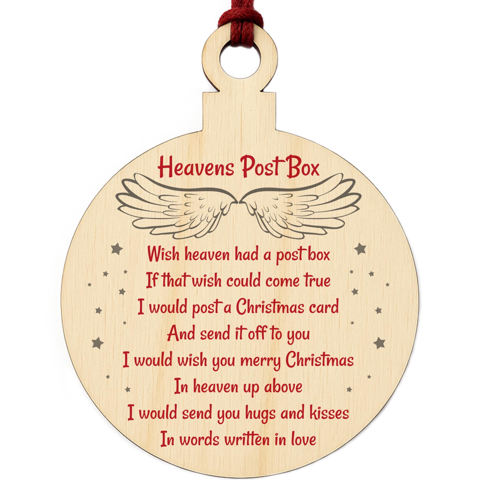Wooden Memorial Bauble Poem Wooden Hanging Tree Decoration
