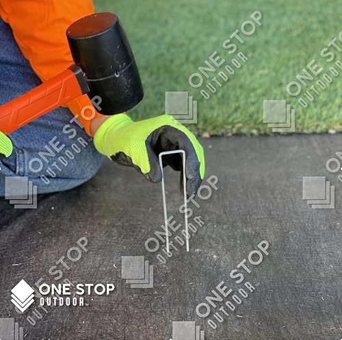 Miniatura 6 de Paquete de 50 estacas de jardín galvanizadas de 6 pulgadas, grapas de paisaje, estaca de césped tipo U para césped artificial, pasador de césped a
