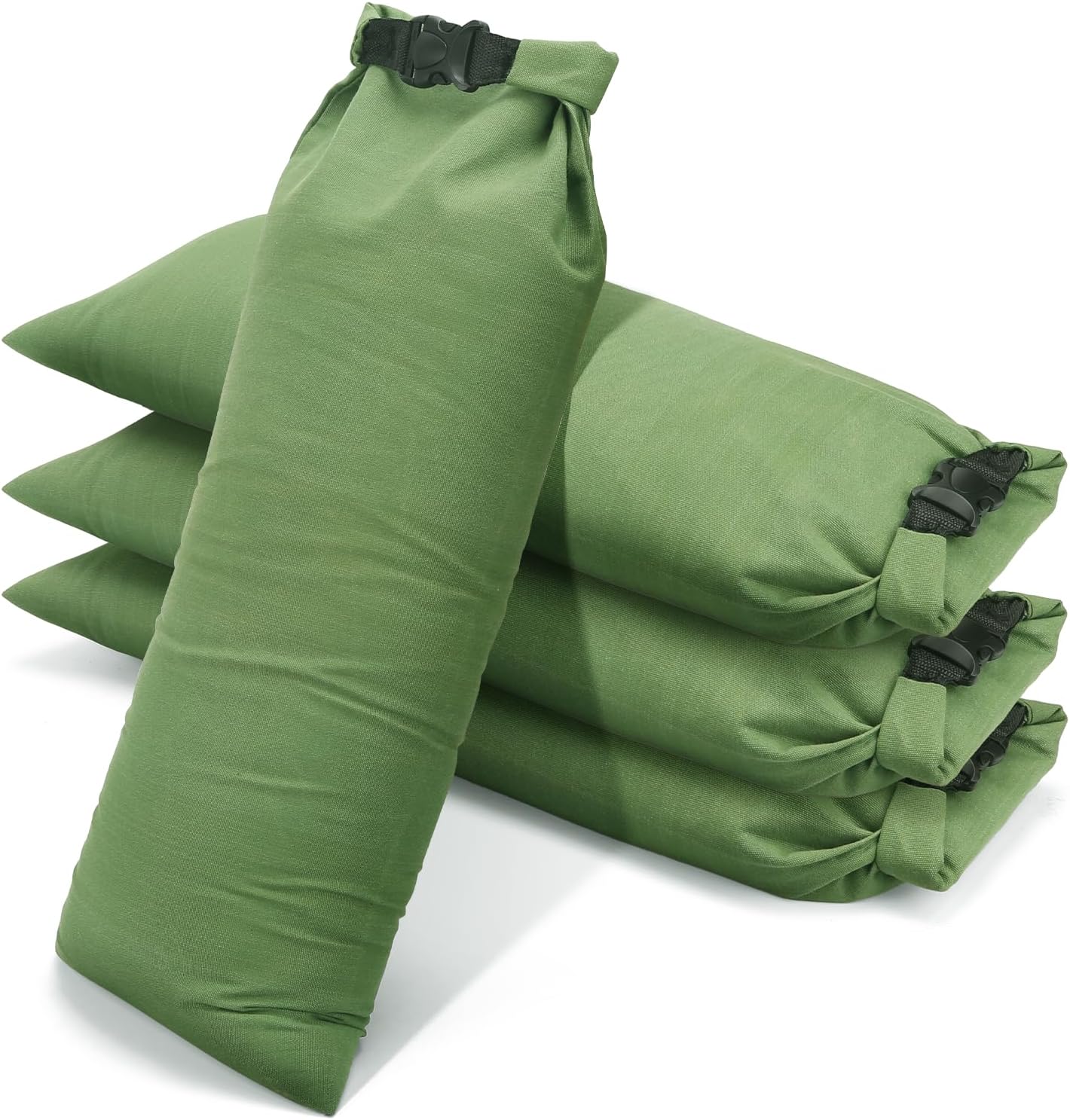 Flood Water Barrier Sand Bags - 4Pcs Thickened Long Canvas Flood Protection Sandbags with Insert Buckle Reusable Quick Flood Barrier for Home Door Window Basement Garage Floor Flood Control (4)