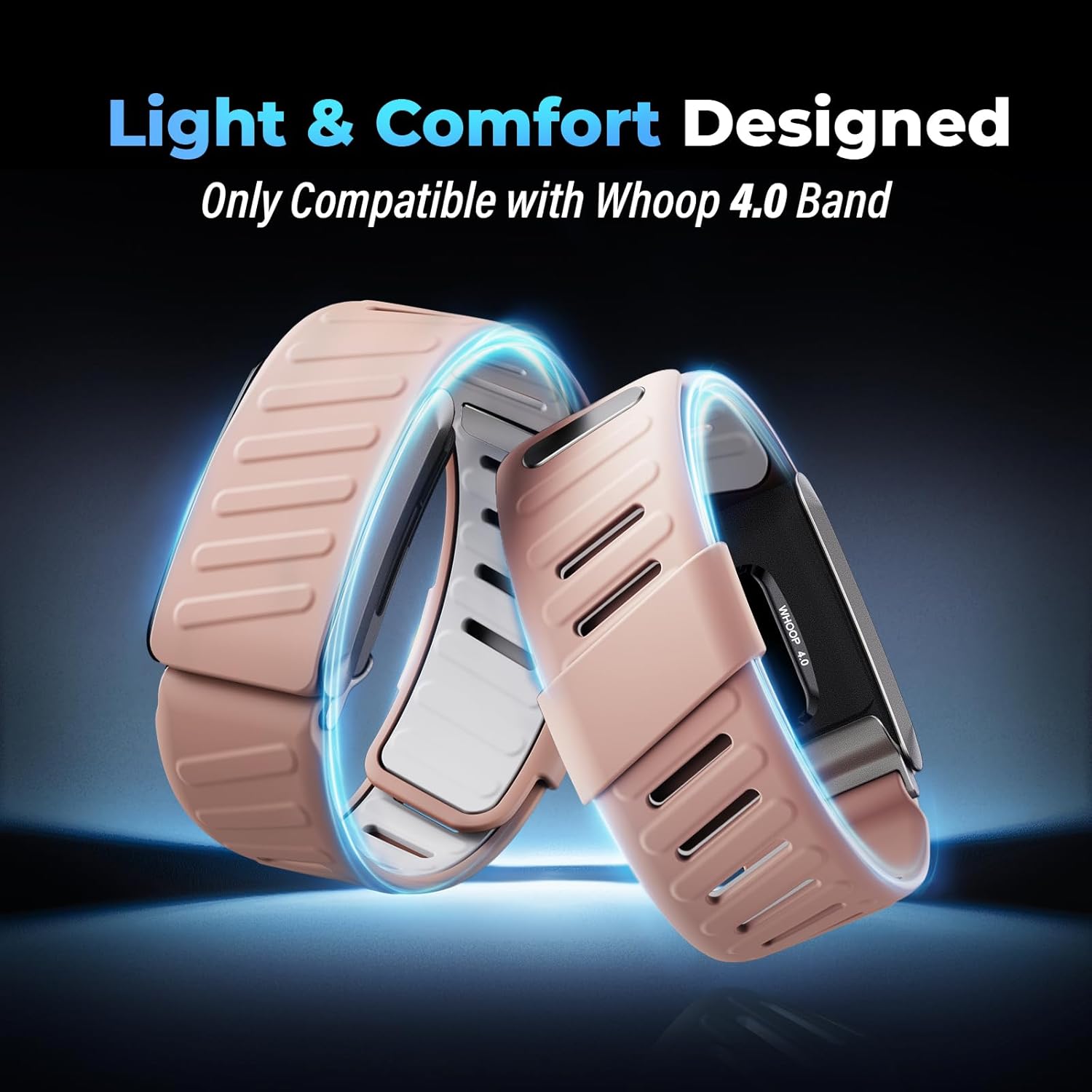 Quick-Dry Silicone Sport Band for WHOOP 4.0 Band Strap For Men Women,Breathable Waterproof Sport Adjustable Replacement Wristbands Straps for Whoop 4.0 Bands 5.5"-8.27" (140mm-210mm)