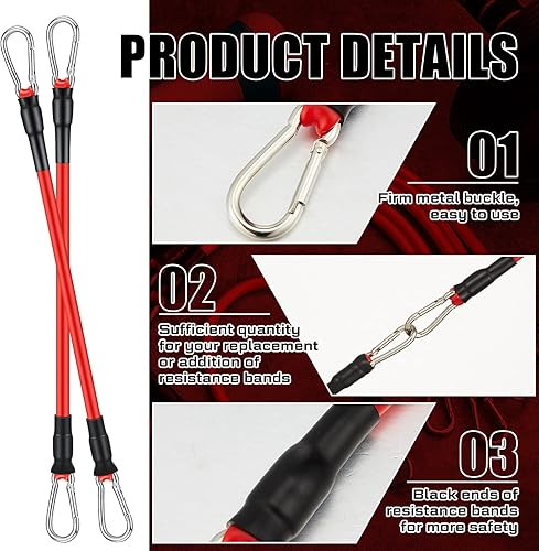 Vista 4 de Liliful 8 bandas de resistencia para entrenar bandas de ejercicio adicionales para equipo de entrenamiento de repuesto, correas elásticas