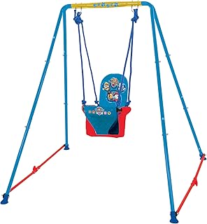 Paw Patrol Fast Folding Baby Swing Set | Indoor Outdoor Garden Toddler Swing | Adjustable Kids Swing Seat Playground Equipment | Baby Chair with High Back & Safety Harness | Easy Assemble | Ages 6-36m