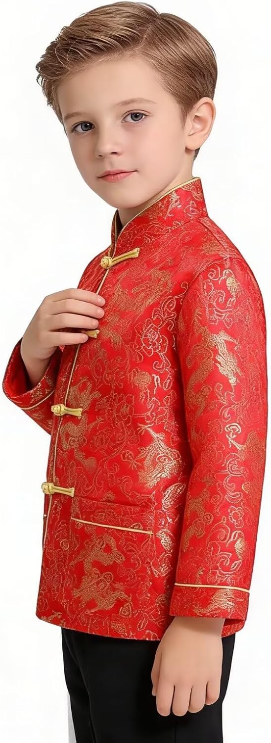Little Boys Dragon Tang Coat Long Sleeve Chinese Clothing Children Costumes Boy Jackets Outfit Tops - Image 8