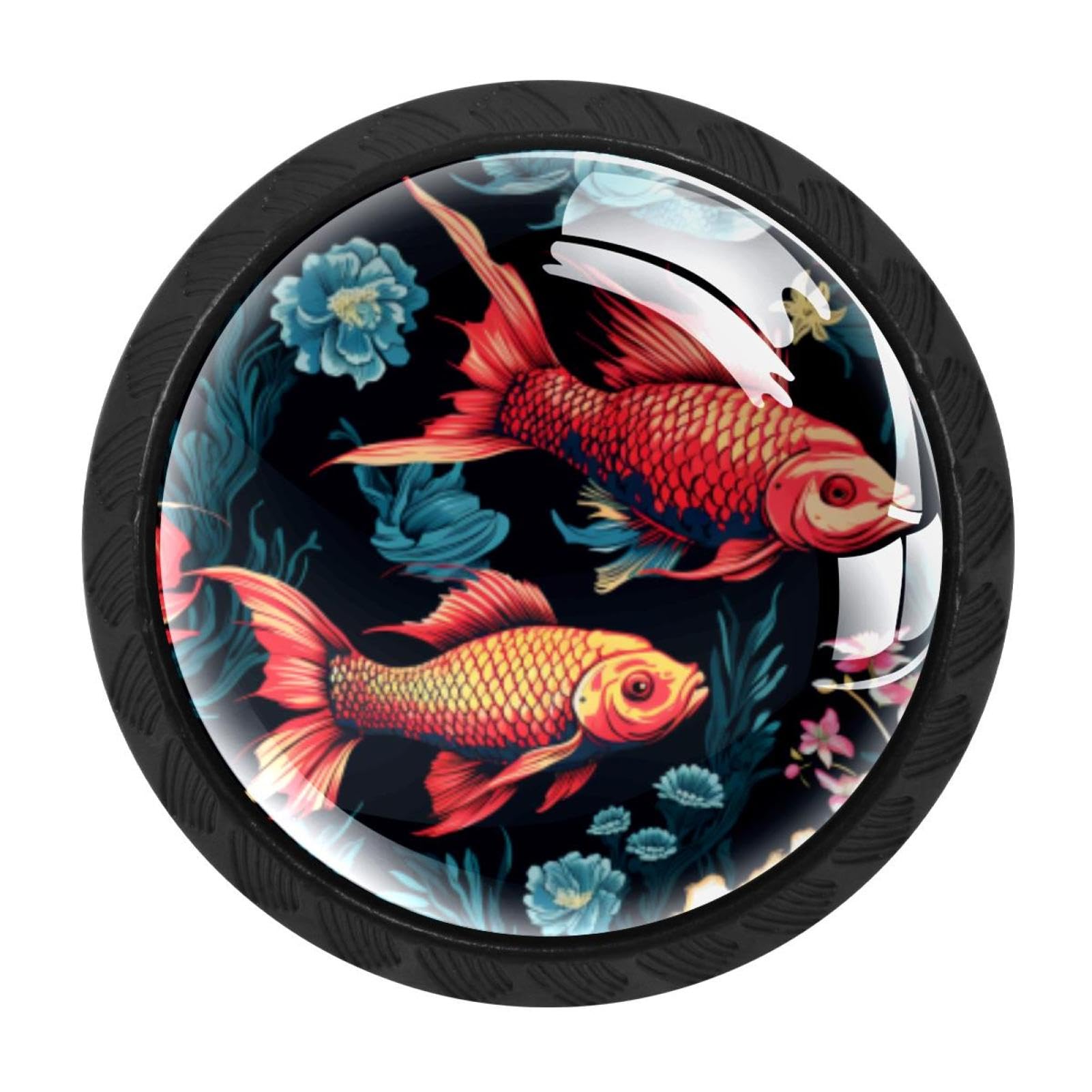 Chenzzzz Multicolored 20 4 Pack Black Fish Cabinet Pulls Kitchen Cabinet Handles Ideal For Cabinet,Drawer,Cupboard And Wardrobe