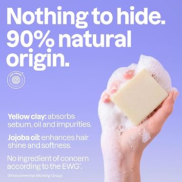 ATTITUDE Clarifying Shampoo Bar for Oily Hair & Build Up, EWG Verified 4 Oz