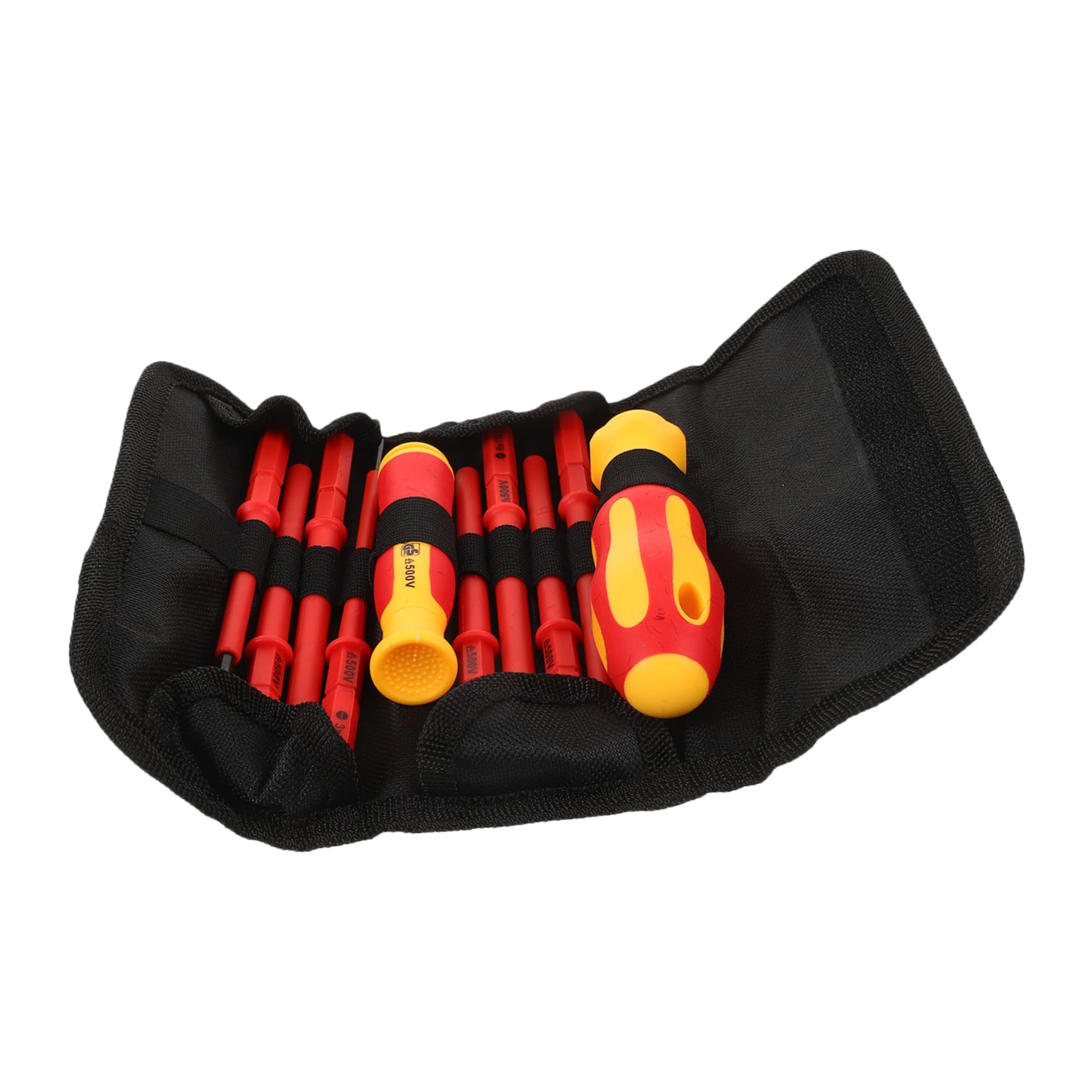 SHINEOFI 5 Set Cacciaviti Isolati e Antiscivolo per Elettricisti Strumenti Elettrici Professionali con Organizzazione Facile e Sicurezza Elettrica per Riparazioni e Ispezioni