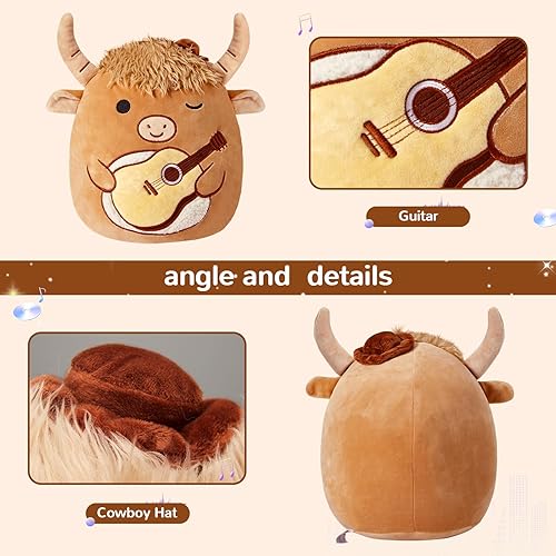 Miniatura 3 de Glow Guards Almohada de peluche de vaca escocesa de las tierras altas de 12 pulgadas, lindo animal de peluche de vaca de las tierras altas, animales