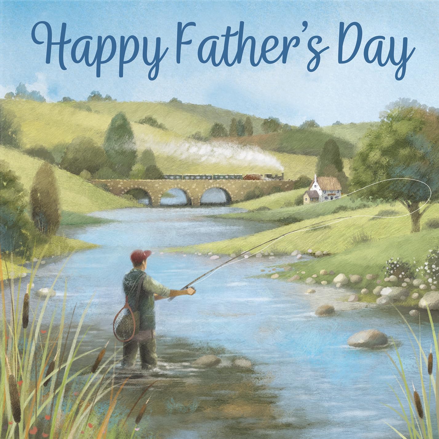 Hunts England, Fly Fishing Fun Father's Day Card For Him, Milo's Gallery, Sport Father's Day Card For Fishing Lovers - Image 2
