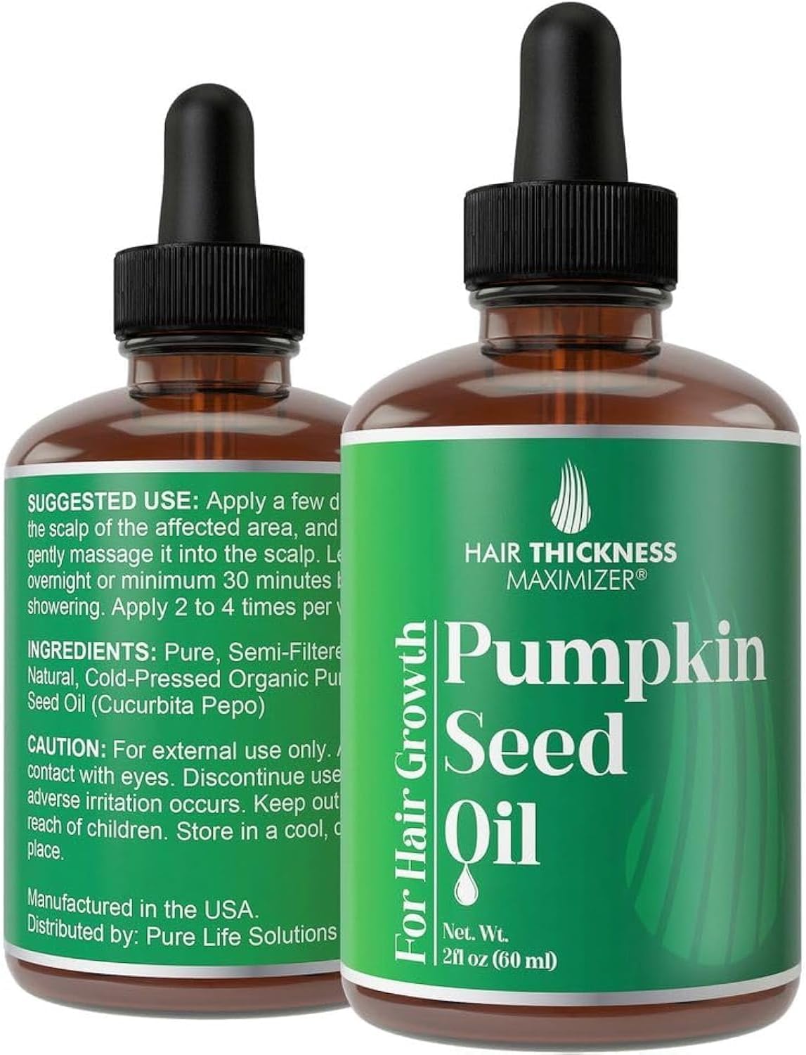 Pumpkin Seed Oil for Hair Growth. Strengthens & Hydrates Thinning, Dry Hair for a Healthier-Looking Scalp. For Women & Men – Vegan & Unscented 2oz Serum