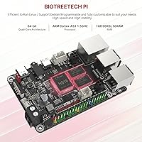 Vista 2 de BIGTREETECH Pi Tablero de control 64bit Quad Core, 1 GB DDR3L 40 pines GPIO compatible con SKR MINI E3 V3.0/Octopus V1.1/Pro, SKR V1.4