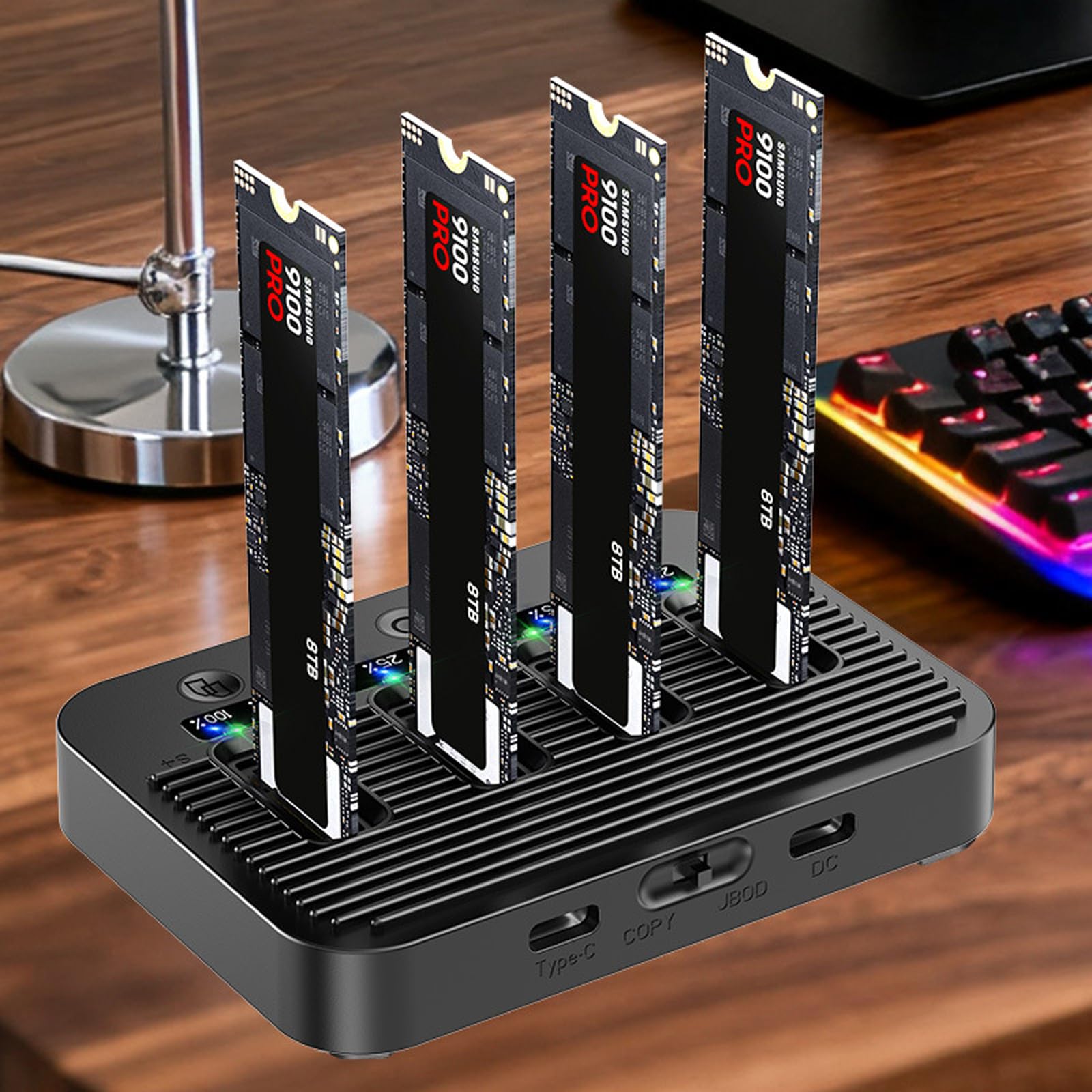 Docking station per unità ad alta velocità per 4 dischi simultaneamente in lettura e scrittura e capacità di 16 TB, ideale per backup dati Dock per disco rigido