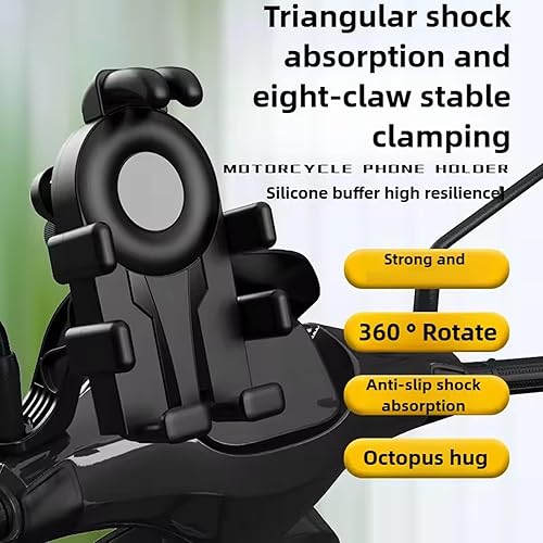 Miniatura 2 de Motorcycle Phone Holder Bicycles Mount Adjustable Bracket for 4.7-7inch Mobile Device Motorcycle Mount