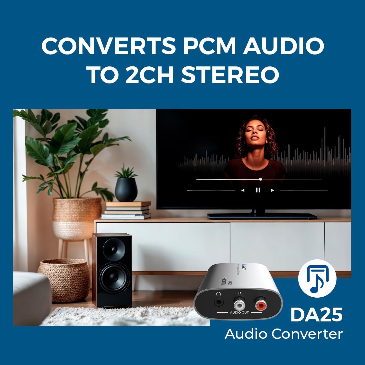 OREI HDMI eARC & ARC Audio Extractor Converter – HDMI ARC to RCA L/R Converter with 3.5mm Jack – ARC/eARC Audio Converter for Speaker, Headphone, Home Theater (DA25)