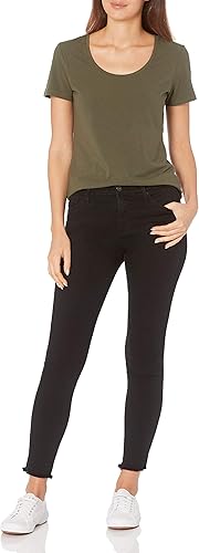 Miniatura 5 de Tienda Essentials Camiseta de manga corta con cuello redondo para mujer (disponible en tallas grandes), paquete de 2