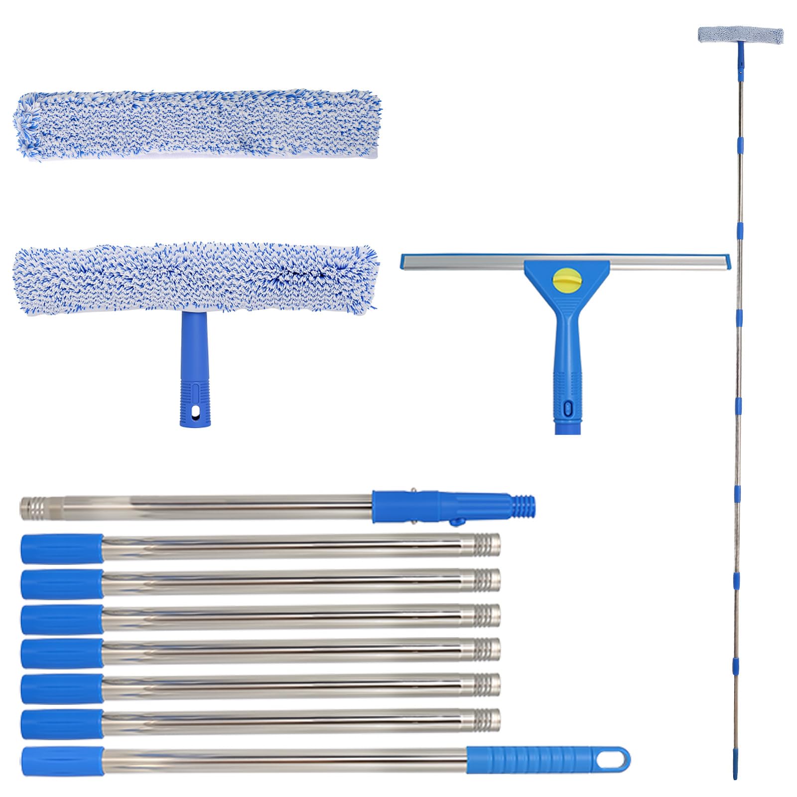 Kit de nettoyage de vitres télescopique 3m avec raclette 35 cm