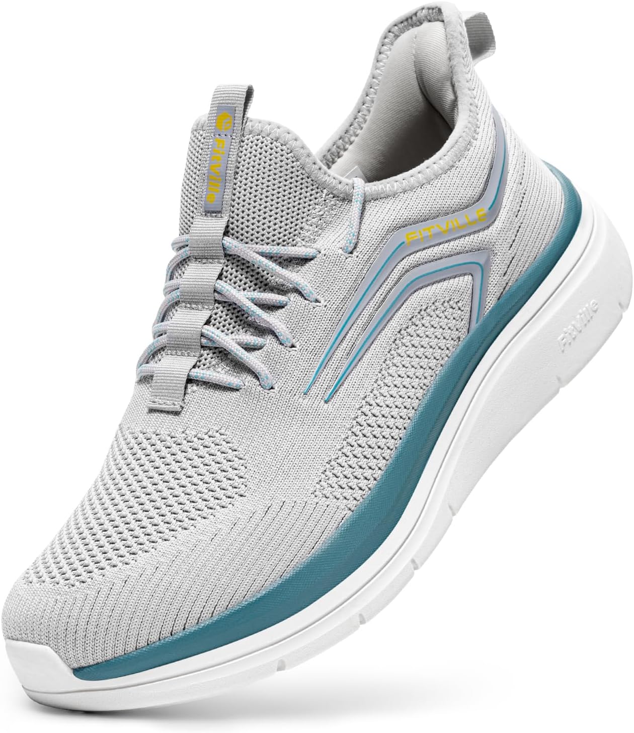 FitVille Men's Wide Walking Shoes Athletic Sneakers Lightweight Workout Slip-on Shoes for Flat Feet - Cloud Strider V1