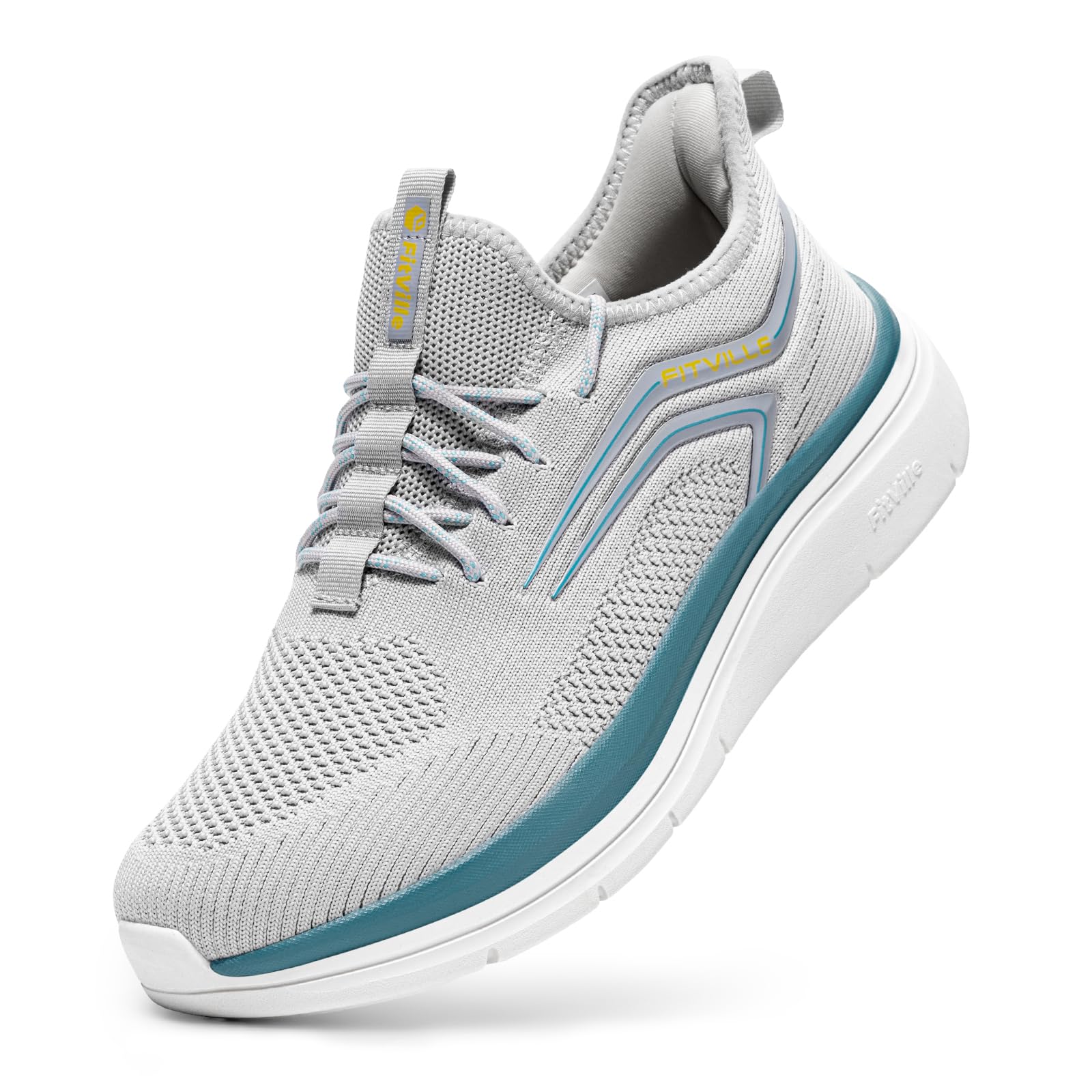 Men's Wide Walking Shoes, Pull-On Athletic Sneakers, Easy On-Off
